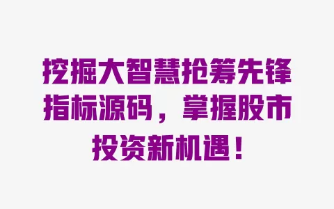 挖掘大智慧抢筹先锋指标源码，掌握股市投资新机遇！ 一