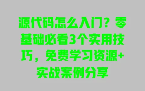 源代码怎么入门?零基础必看3个实用技巧,免费学习资源+实战案例分享 一