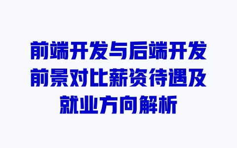 前端开发与后端开发前景对比薪资待遇及就业方向解析 一