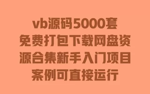 vb源码5000套免费打包下载网盘资源合集新手入门项目案例可直接运行 一