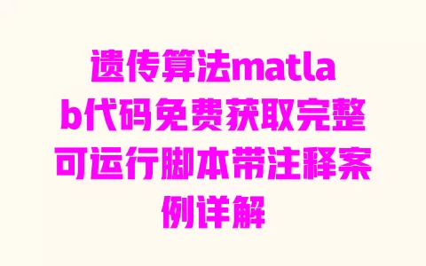 遗传算法matlab代码免费获取完整可运行脚本带注释案例详解 一