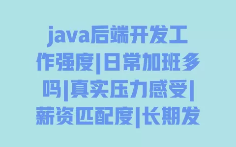 java后端开发工作强度|日常加班多吗|真实压力感受|薪资匹配度|长期发展建议 一