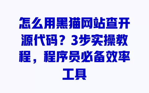怎么用黑猫网站查开源代码？3步实操教程，程序员必备效率工具 一