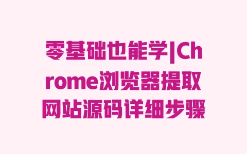 零基础也能学|Chrome浏览器提取网站源码详细步骤 一