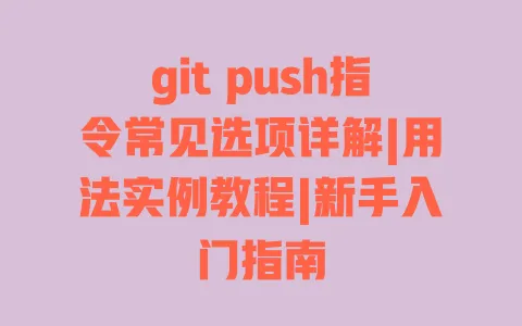 git push指令常见选项详解|用法实例教程|新手入门指南 一