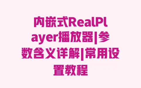 内嵌式RealPlayer播放器|参数含义详解|常用设置教程 一