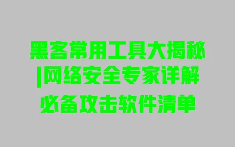 黑客常用工具大揭秘|网络安全专家详解必备攻击软件清单 一