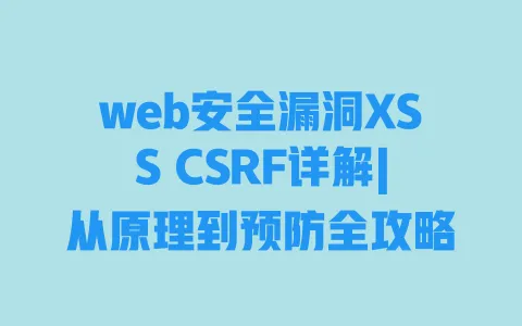 web安全漏洞XSS CSRF详解|从原理到预防全攻略 一