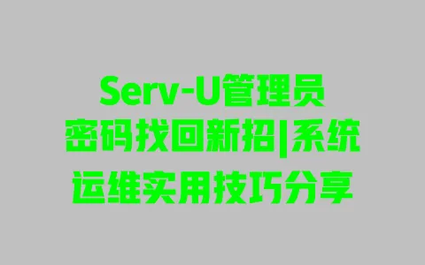 Serv-U管理员密码找回新招|系统运维实用技巧分享 一