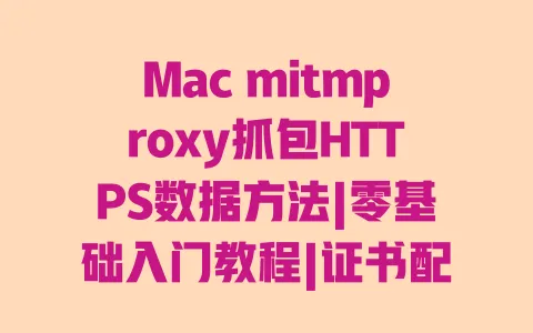 Mac mitmproxy抓包HTTPS数据方法|零基础入门教程|证书配置到实战全流程详解 一