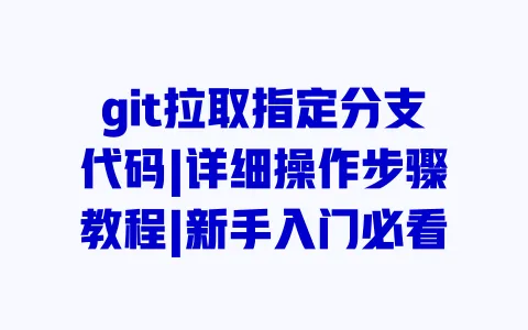 git拉取指定分支代码|详细操作步骤教程|新手入门必看 一
