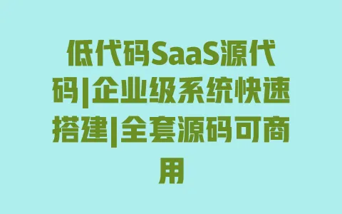 低代码SaaS源代码|企业级系统快速搭建|全套源码可商用 一